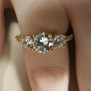 yellow tone custom cz ring